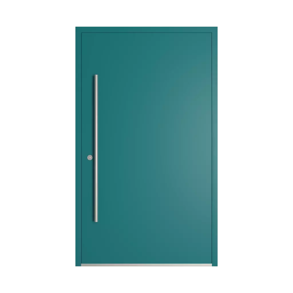 RAL 5021 Water blue entry-doors models-of-door-fillings wood without-glazing