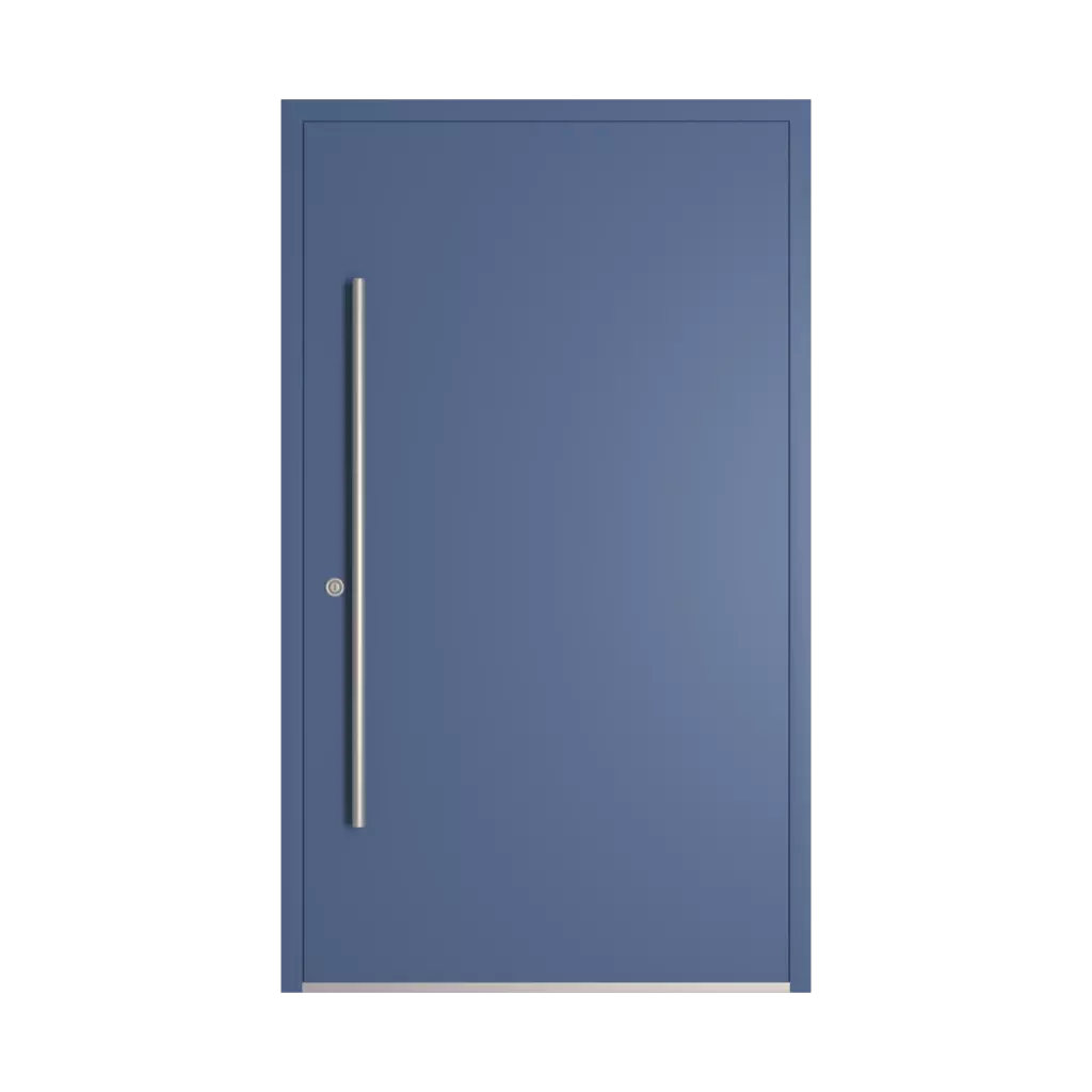 RAL 5023 Distant blue entry-doors models-of-door-fillings wood without-glazing