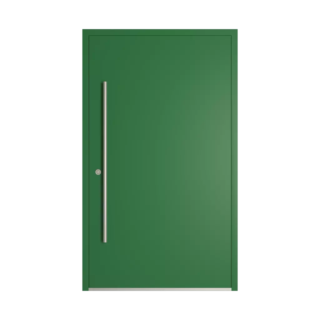 RAL 6001 Emerald green entry-doors models-of-door-fillings wood without-glazing