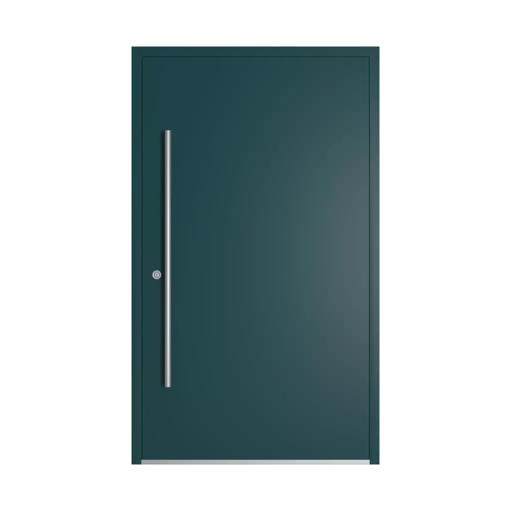 RAL 6004 Blue green entry-doors models-of-door-fillings wood without-glazing