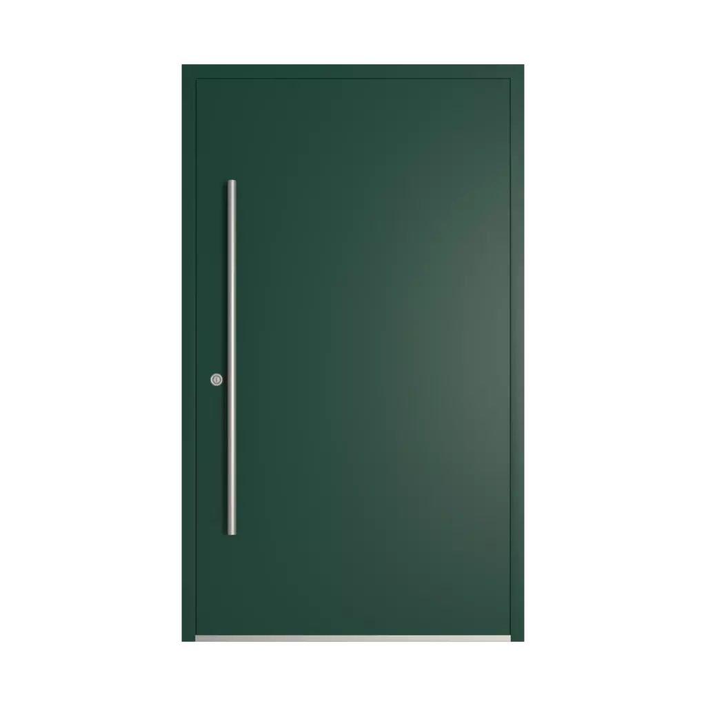 RAL 6005 Moss green entry-doors models-of-door-fillings wood without-glazing