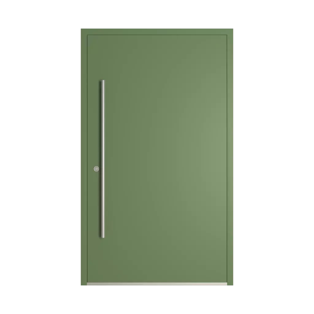 RAL 6011 Reseda green entry-doors models-of-door-fillings wood glazed
