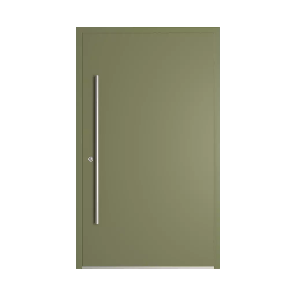 RAL 6013 Reed green entry-doors models-of-door-fillings wood without-glazing