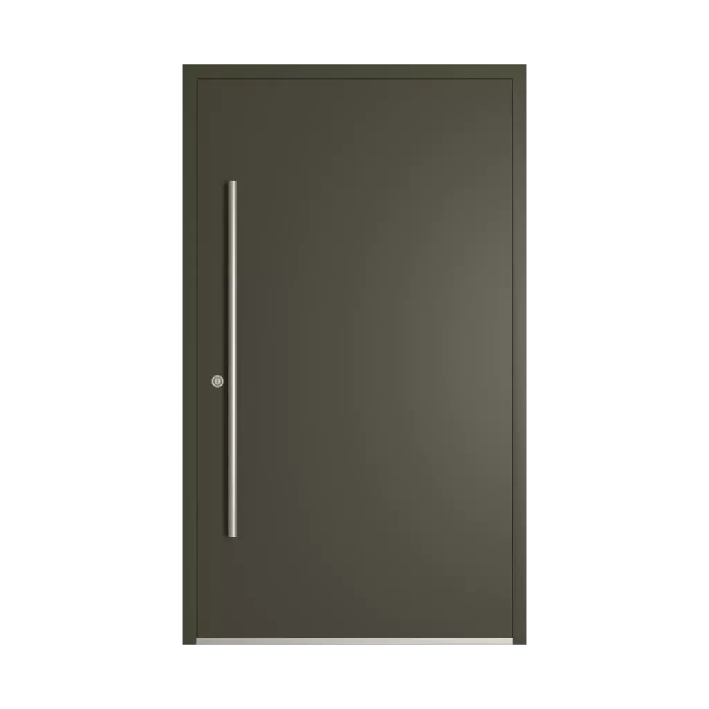 RAL 6014 Yellow olive entry-doors models-of-door-fillings pvc glazed
