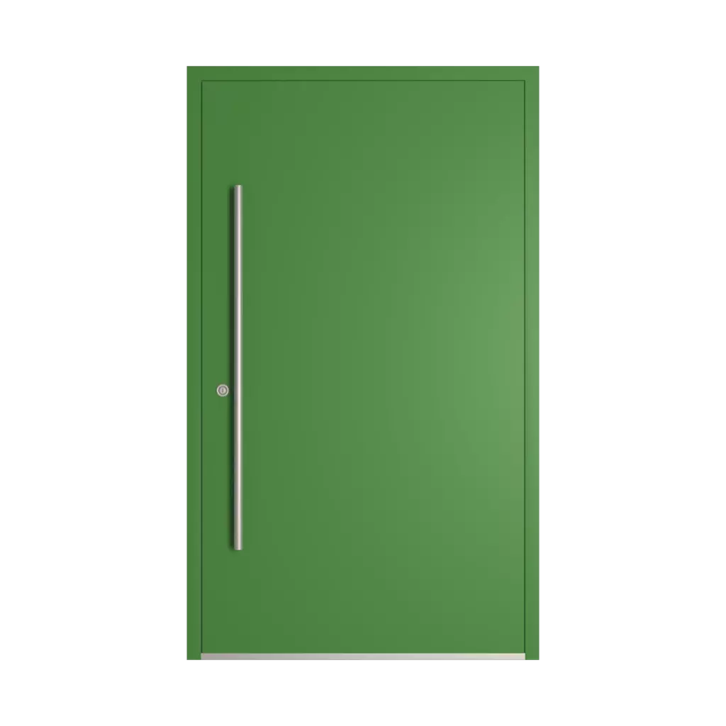 RAL 6017 May green entry-doors models-of-door-fillings wood without-glazing
