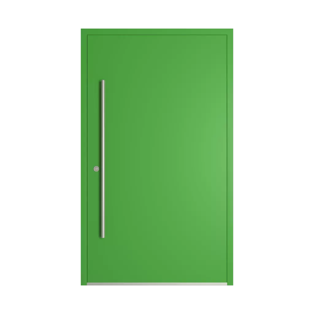 RAL 6018 Yellow green entry-doors models-of-door-fillings wood without-glazing