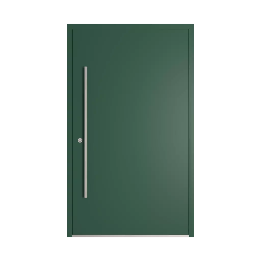 RAL 6028 Pine green entry-doors models-of-door-fillings wood without-glazing
