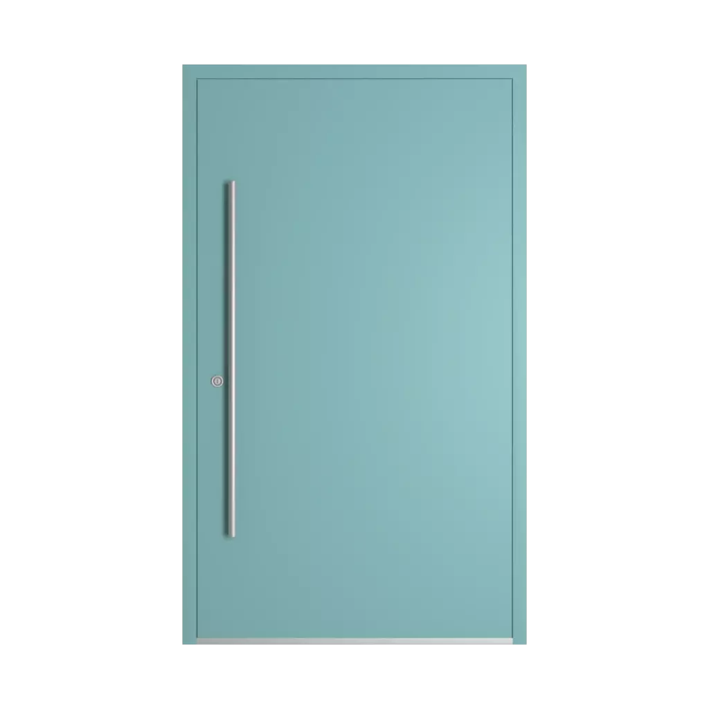 RAL 6034 Pastel turquoise entry-doors models-of-door-fillings wood without-glazing