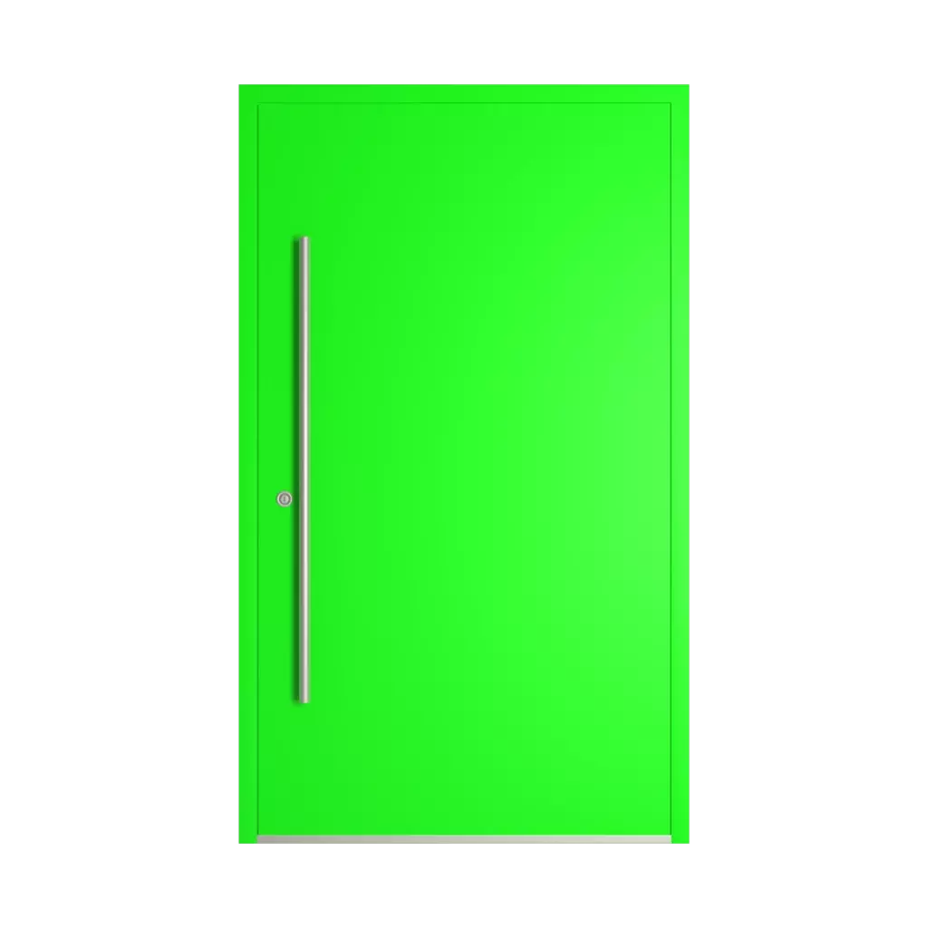 RAL 6038 Luminous green entry-doors models-of-door-fillings wood without-glazing