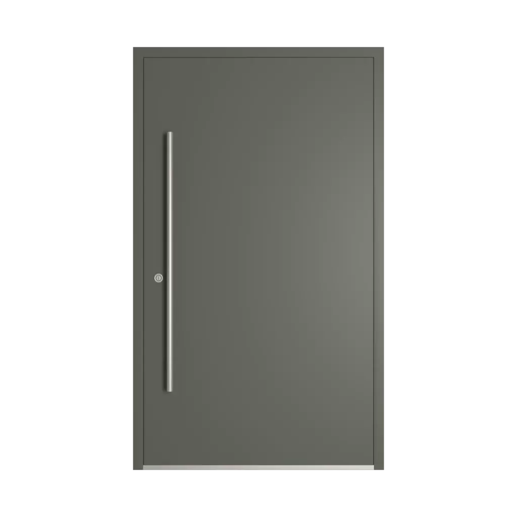 RAL 7009 Green grey entry-doors models-of-door-fillings dindecor 6011-pvc-black  