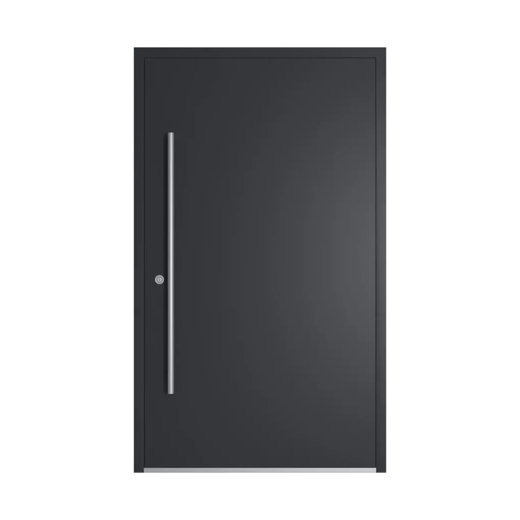 RAL 7021 Black grey entry-doors models-of-door-fillings wood without-glazing