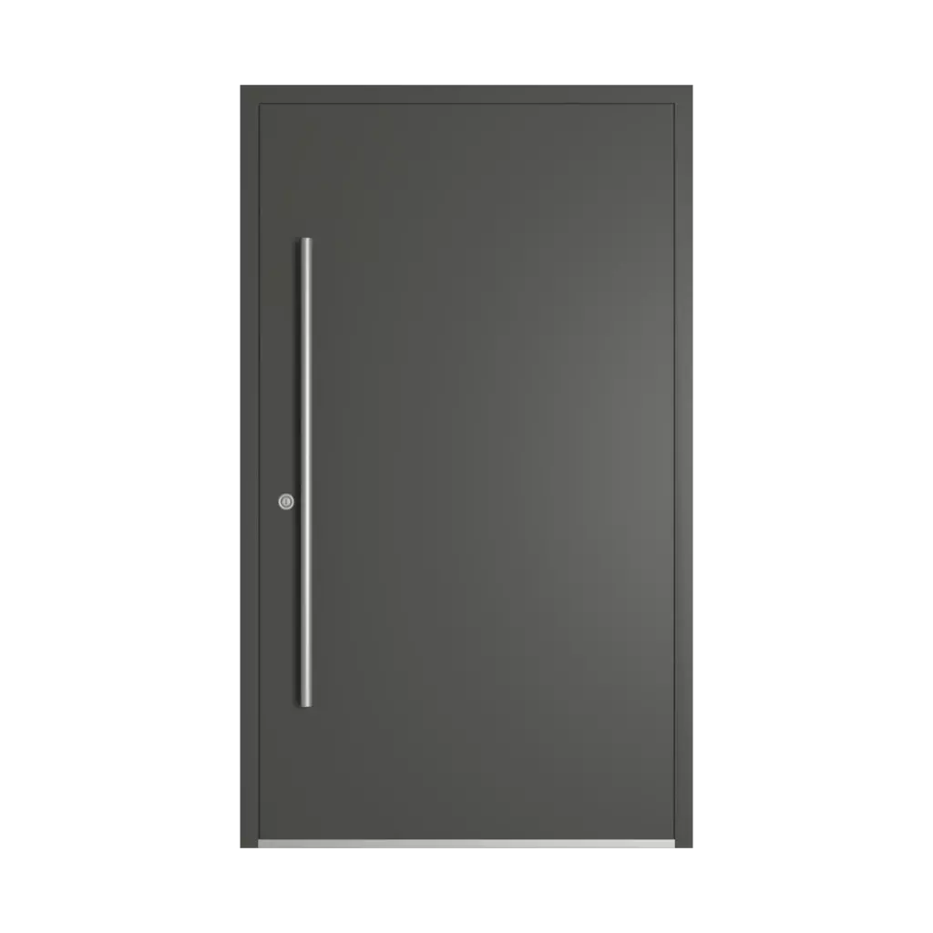 RAL 7022 Umbra grey entry-doors models-of-door-fillings wood without-glazing