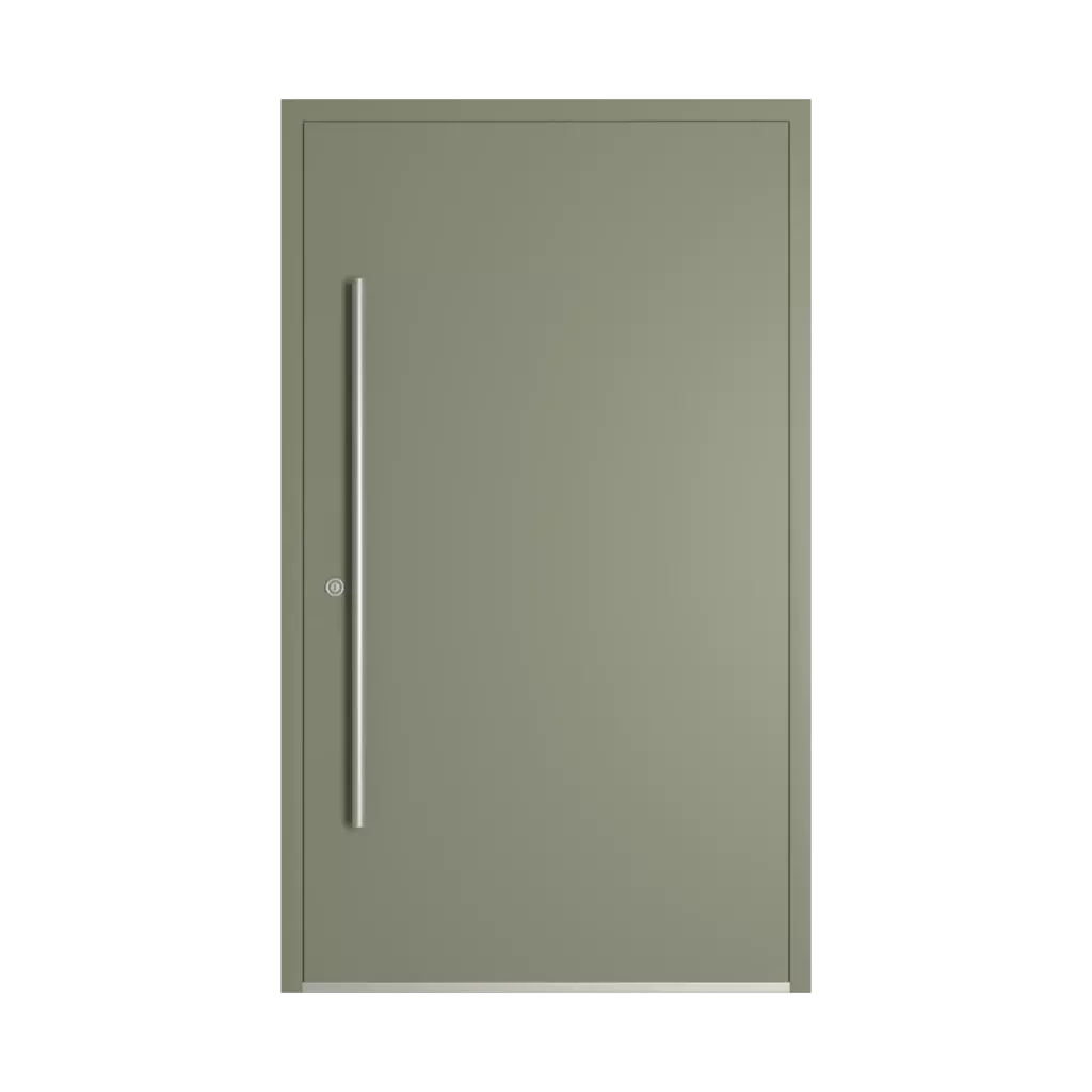 RAL 7033 Cement grey entry-doors models-of-door-fillings wood without-glazing