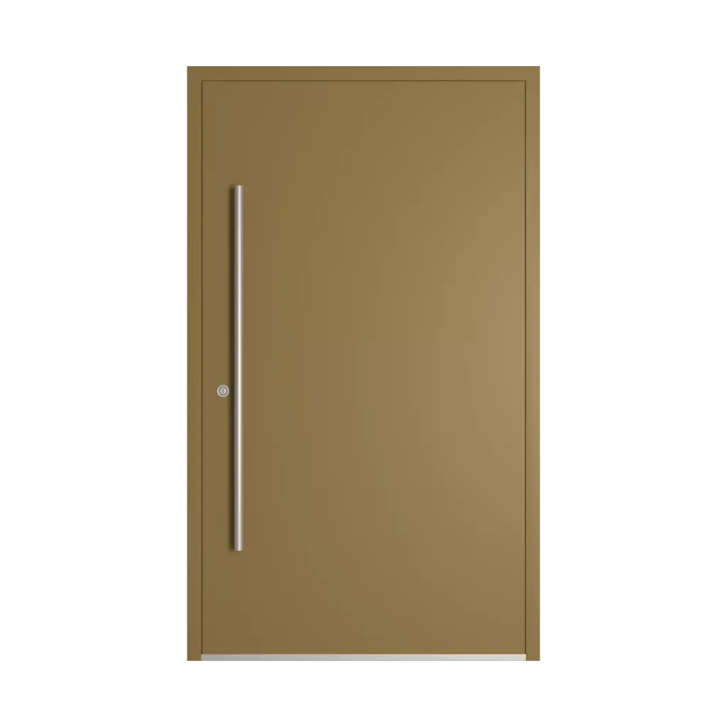 RAL 8000 Green brown entry-doors models-of-door-fillings wood without-glazing