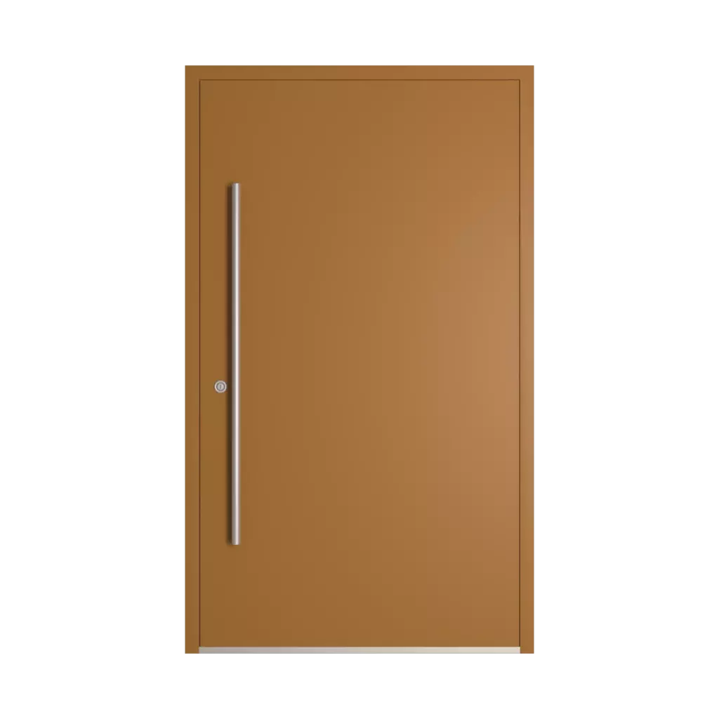 RAL 8001 Ochre brown entry-doors models-of-door-fillings aluminum glazed