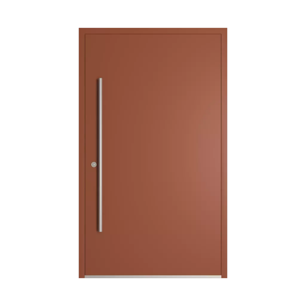 RAL 8004 Copper brown entry-doors models-of-door-fillings wood without-glazing