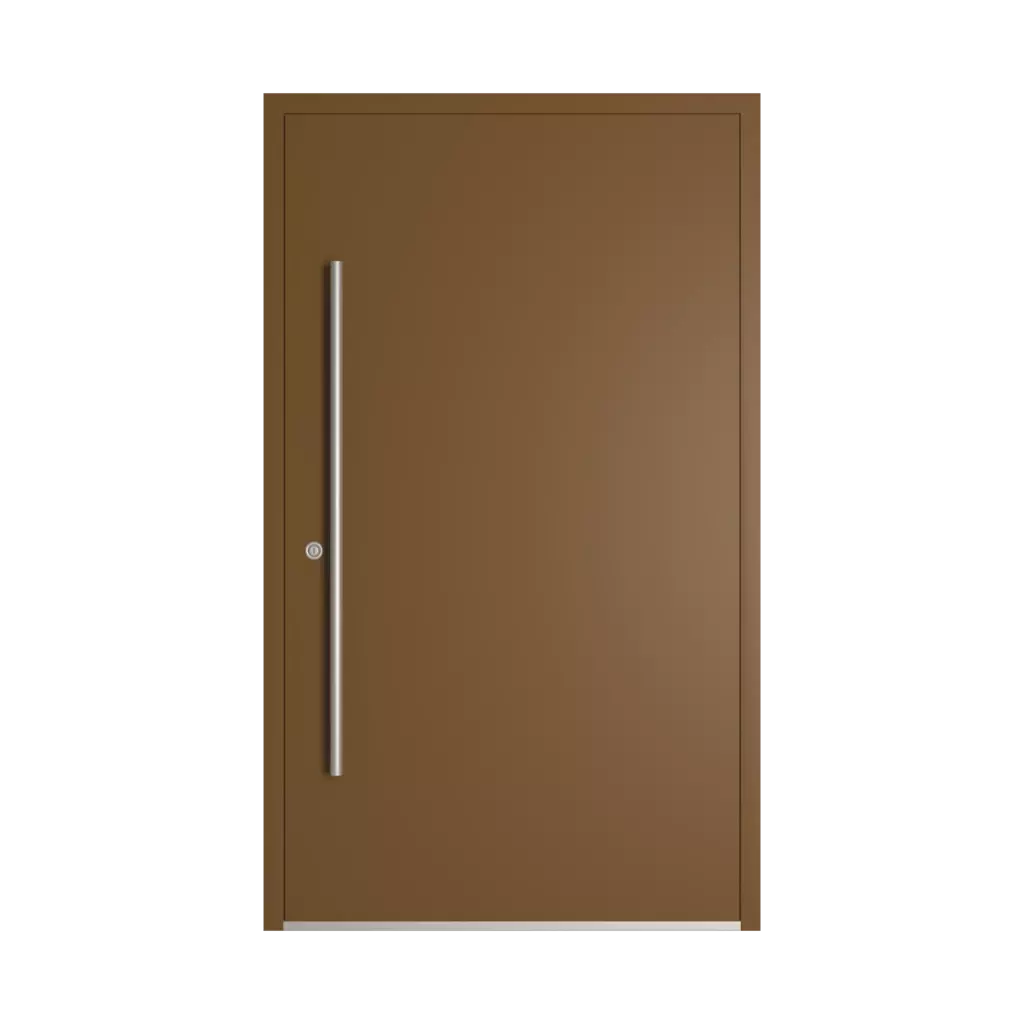 RAL 8008 Olive brown entry-doors models-of-door-fillings wood without-glazing