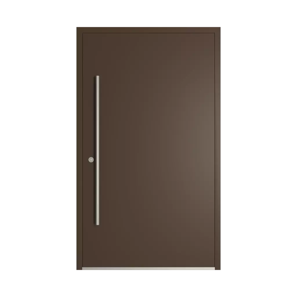 RAL 8014 Sepia brown entry-doors models-of-door-fillings aluminum glazed