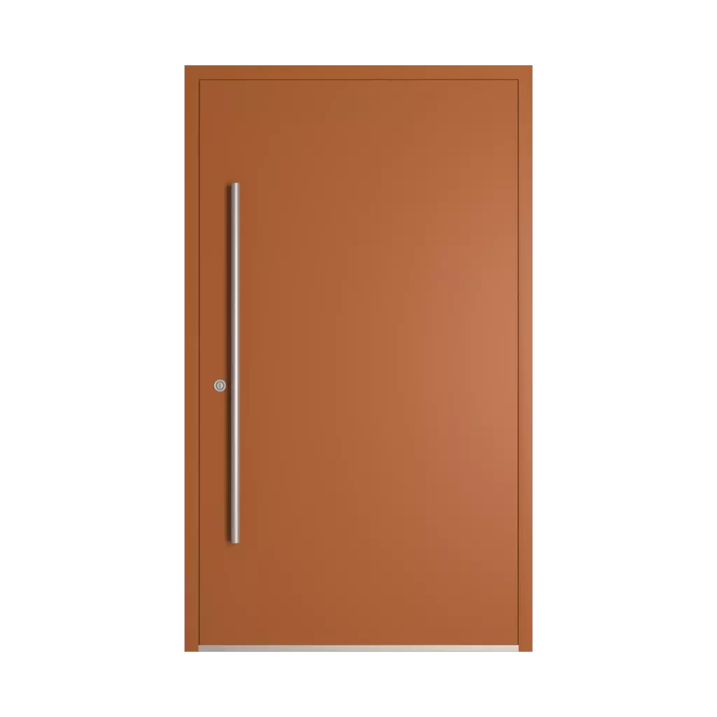 RAL 8023 Orange brown entry-doors models-of-door-fillings wood without-glazing