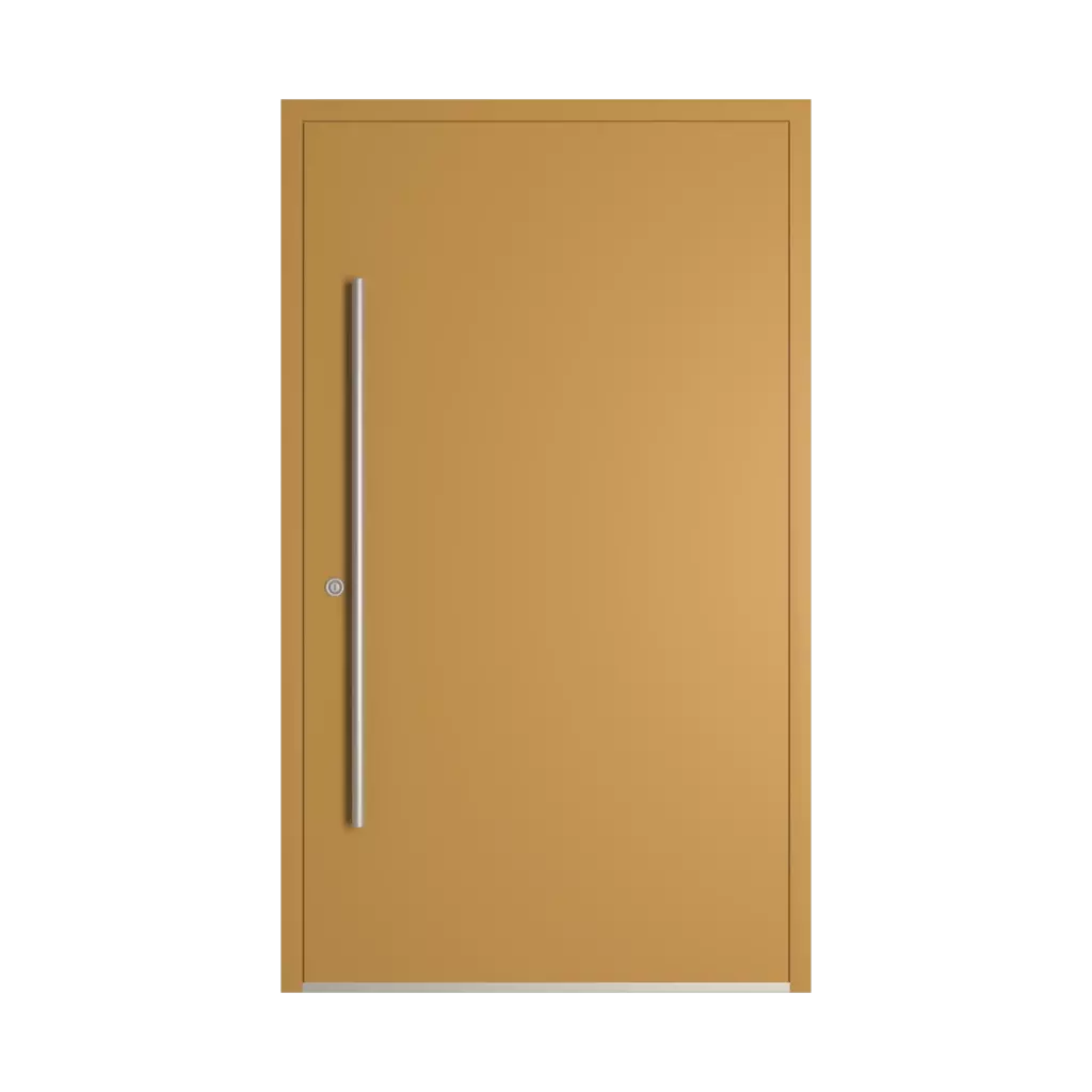 RAL 1024 Ochre yellow entry-doors models-of-door-fillings wood without-glazing
