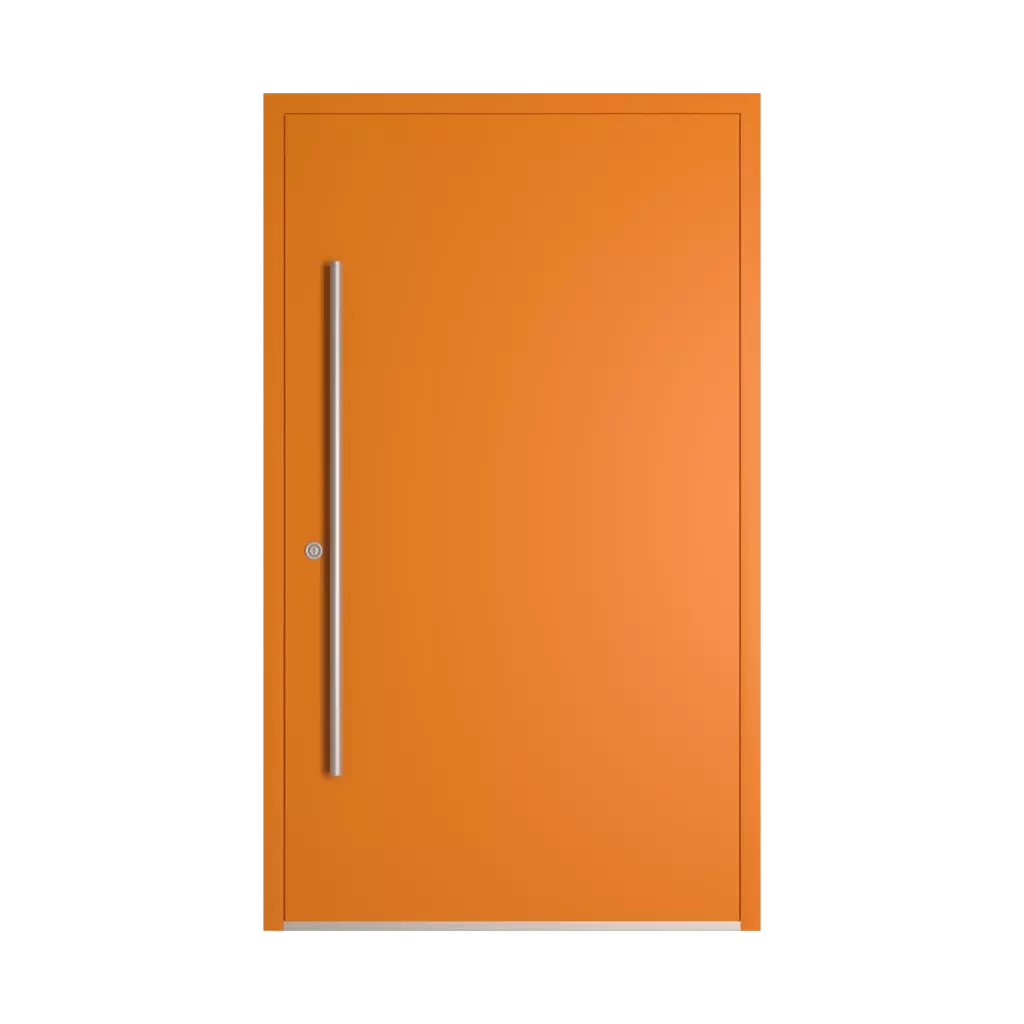 RAL 2000 Yellow orange entry-doors models-of-door-fillings wood without-glazing