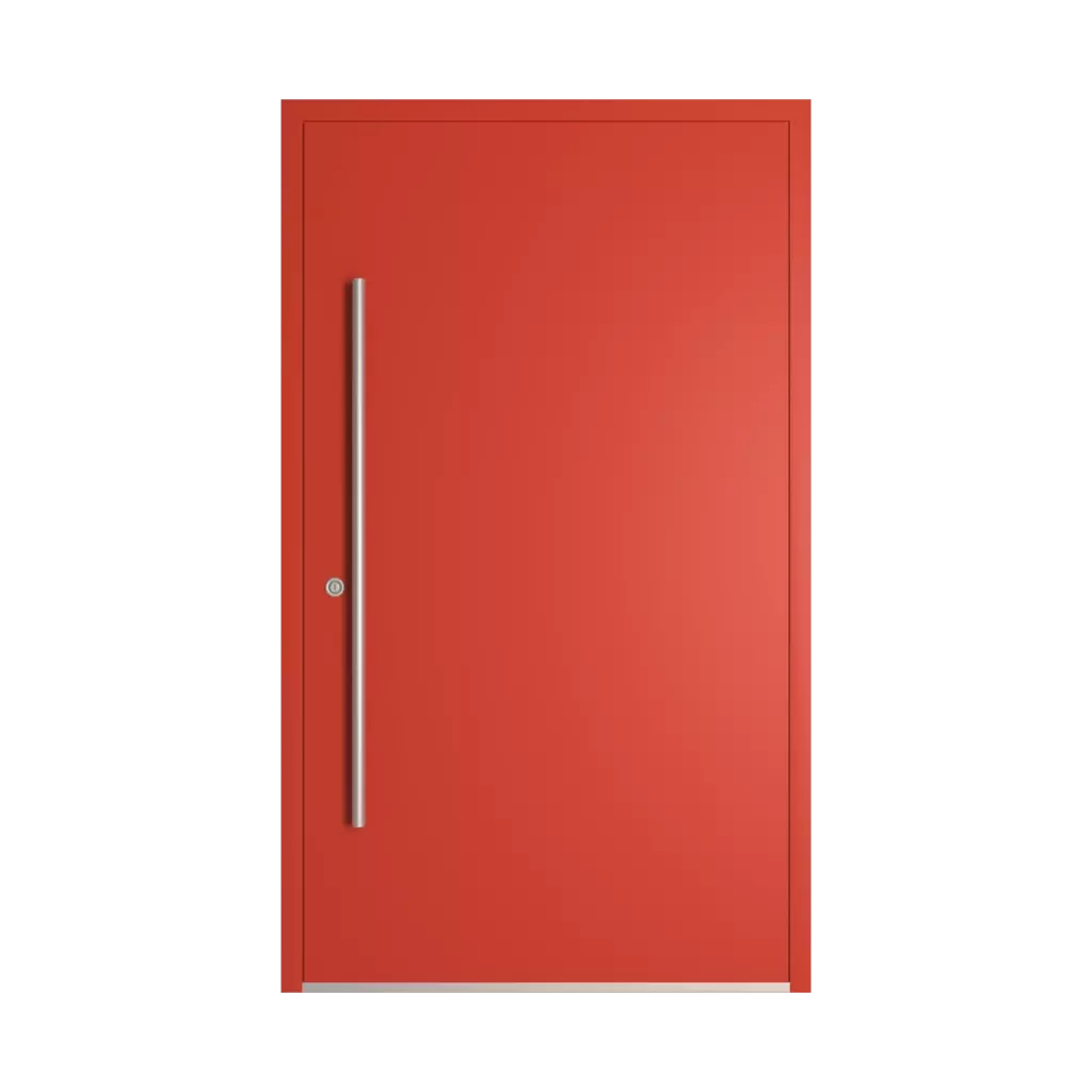 RAL 2002 Vermilion entry-doors models-of-door-fillings wood without-glazing