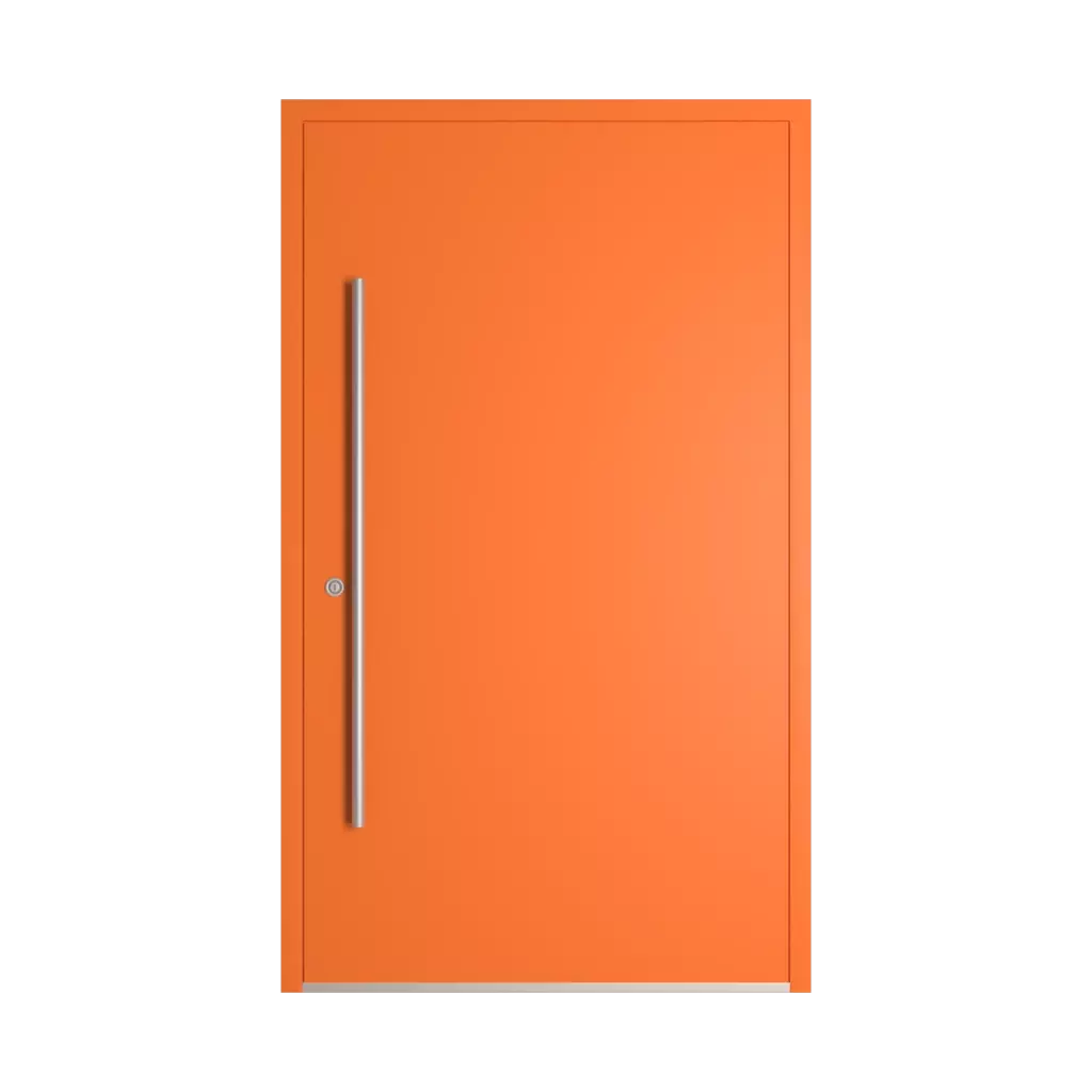 RAL 2008 Bright red orange entry-doors models-of-door-fillings wood without-glazing