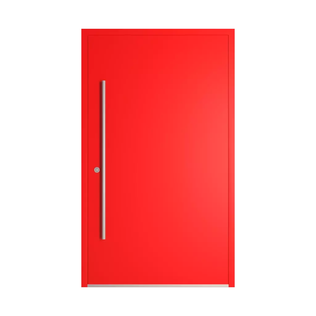 RAL 3024 Luminous red entry-doors models-of-door-fillings dindecor model-6129  