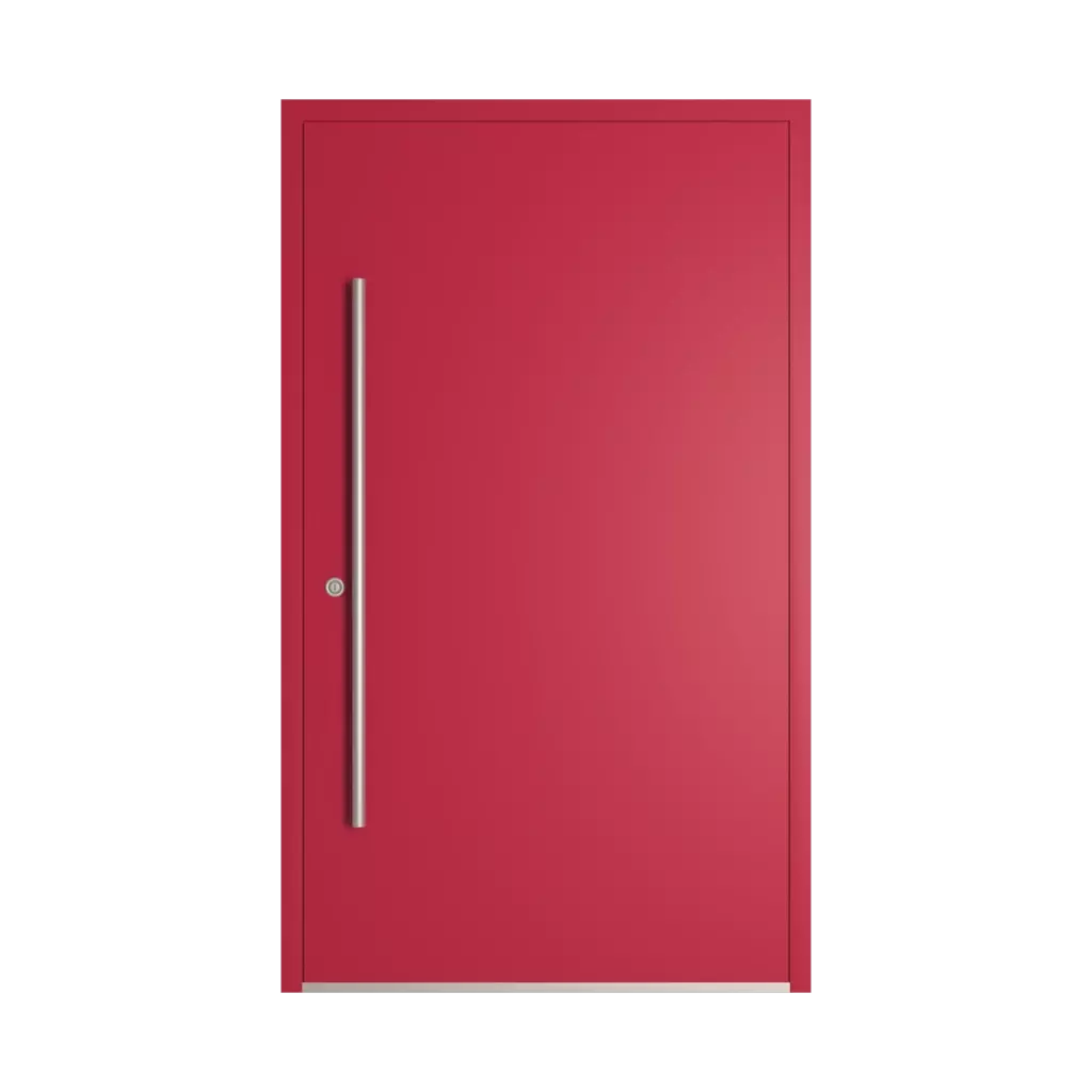 RAL 3027 Raspberry red entry-doors models-of-door-fillings wood without-glazing