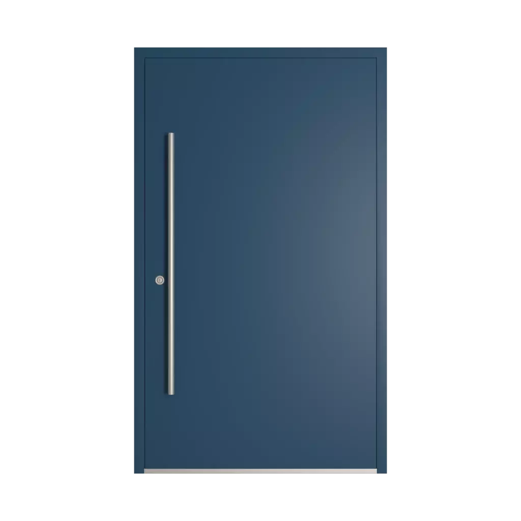 RAL 5001 Green blue entry-doors models-of-door-fillings wood without-glazing