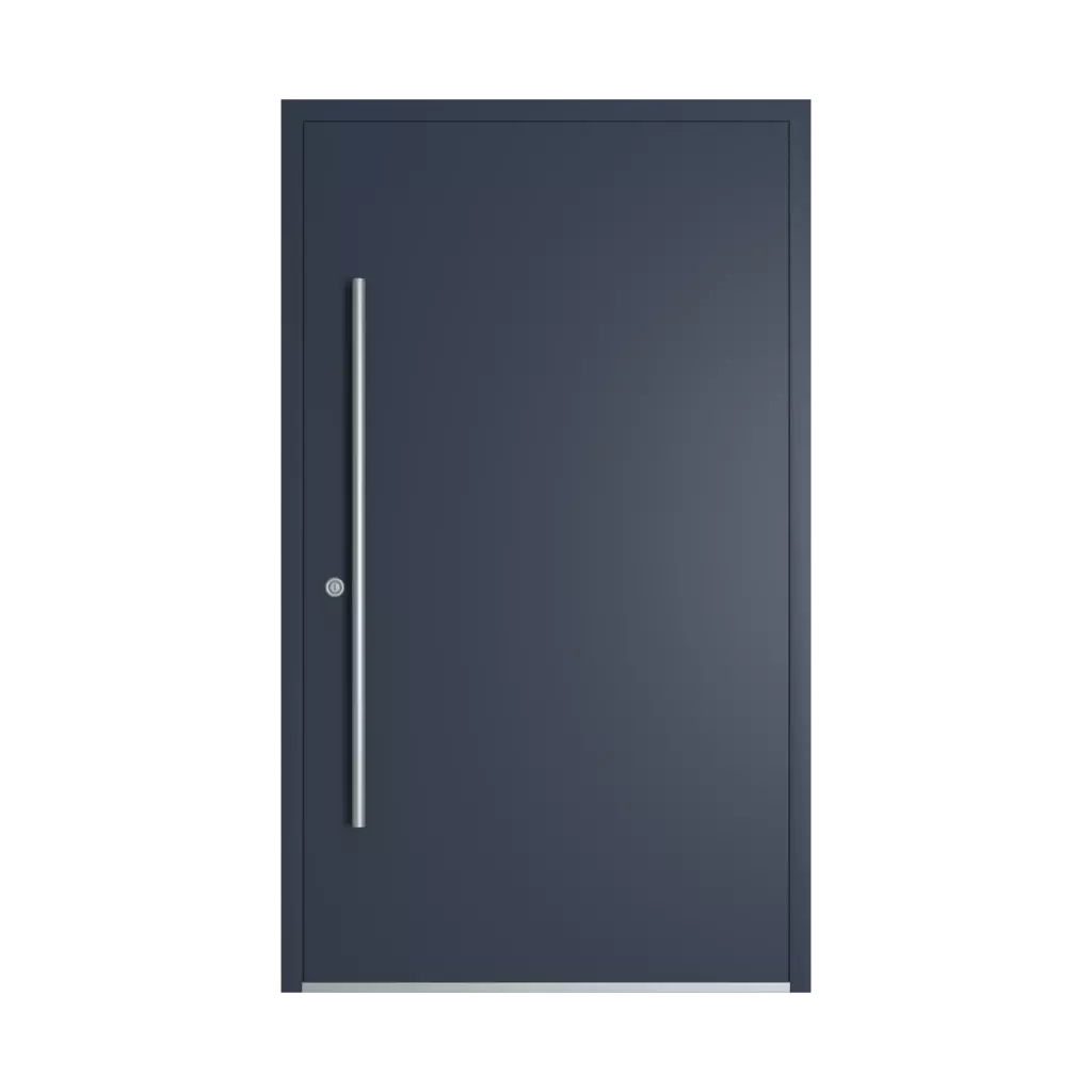 RAL 5008 Grey blue entry-doors models-of-door-fillings aluminum full