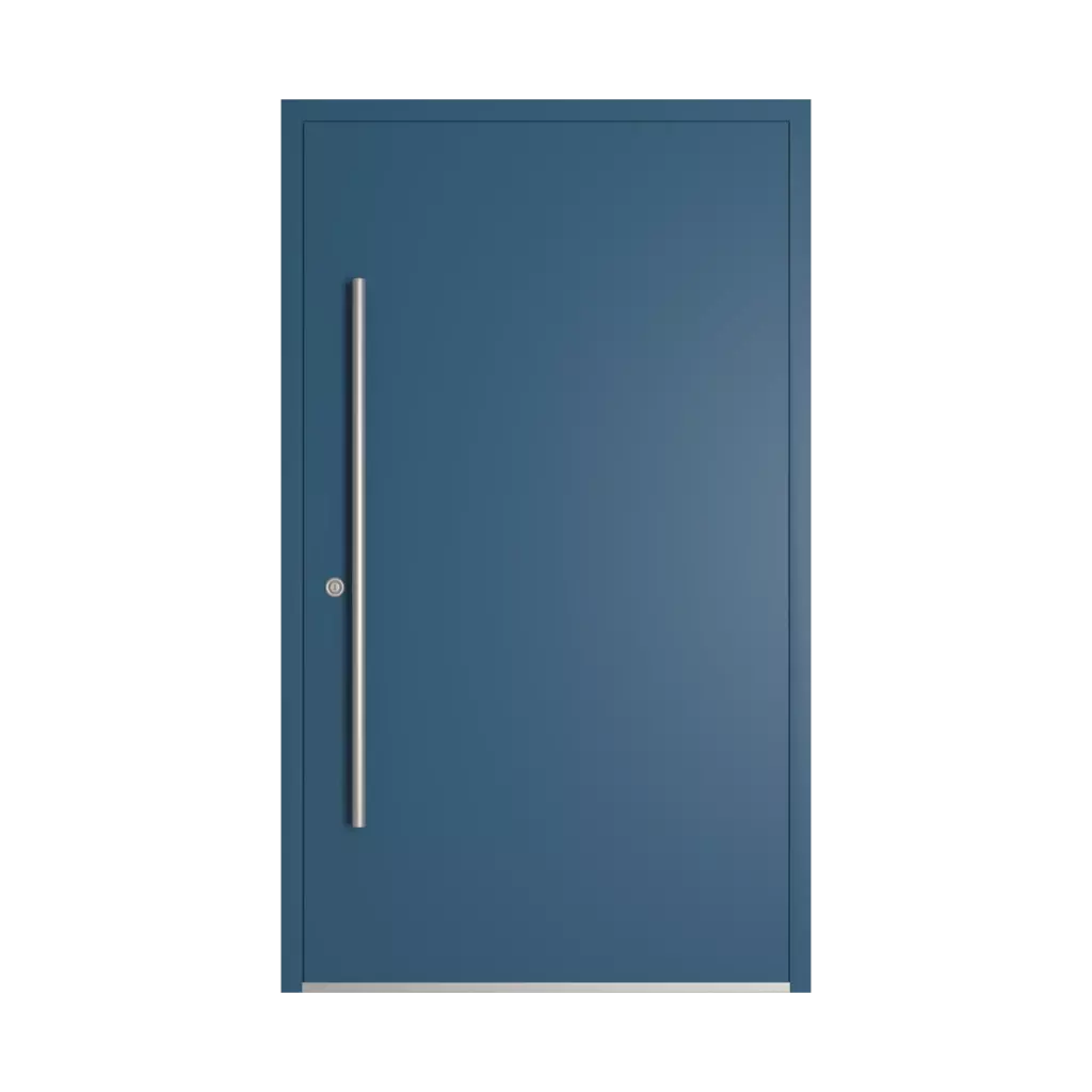 RAL 5009 Azure blue entry-doors models-of-door-fillings wood without-glazing