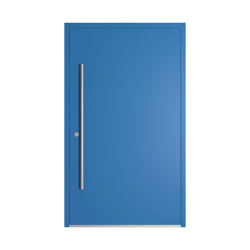 RAL 5015 Sky blue entry-doors models-of-door-fillings pvc full