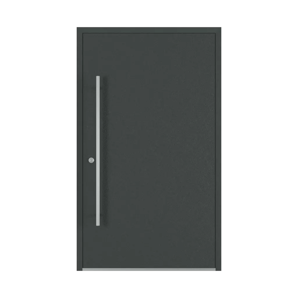 Gray anthracite sand ✨ entry-doors models-of-door-fillings dindecor 6011-pvc-black  