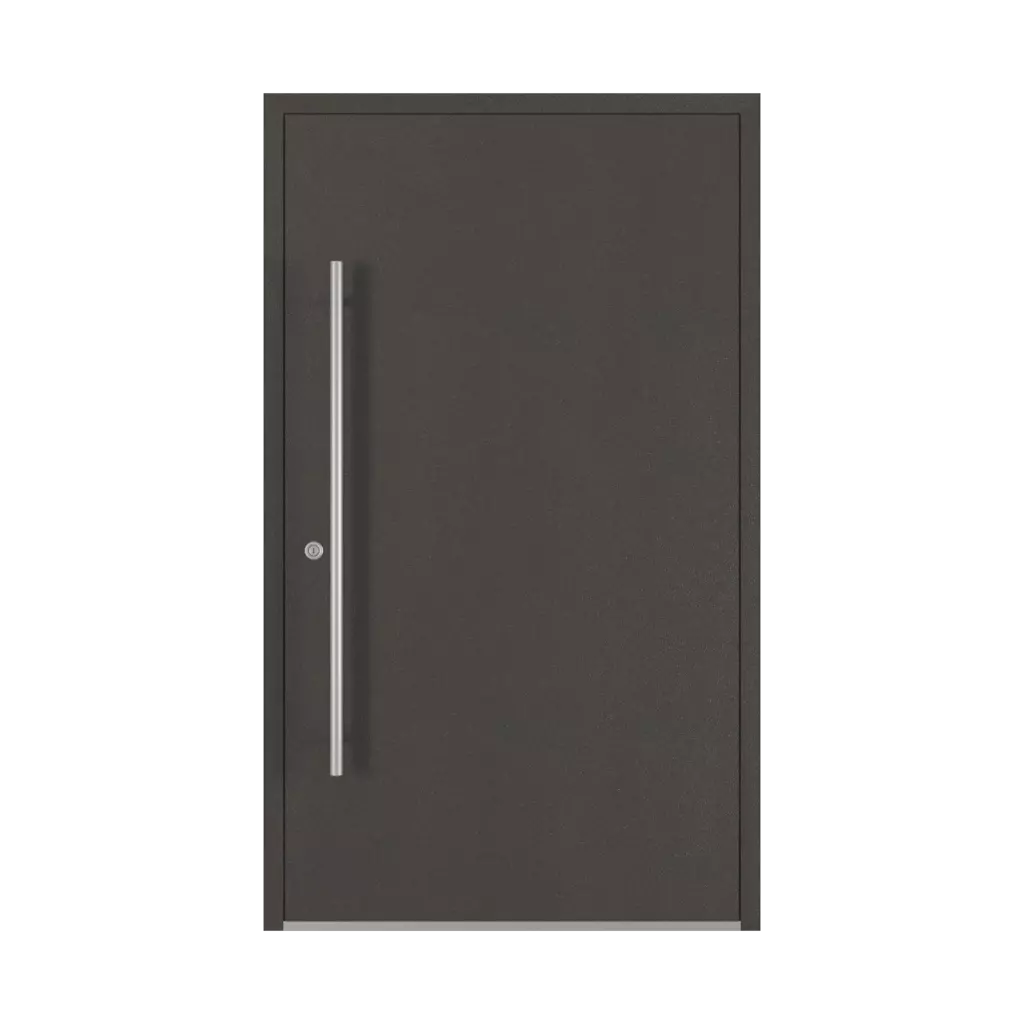 Umber gray aludec entry-doors models-of-door-fillings dindecor 6011-pvc-black  