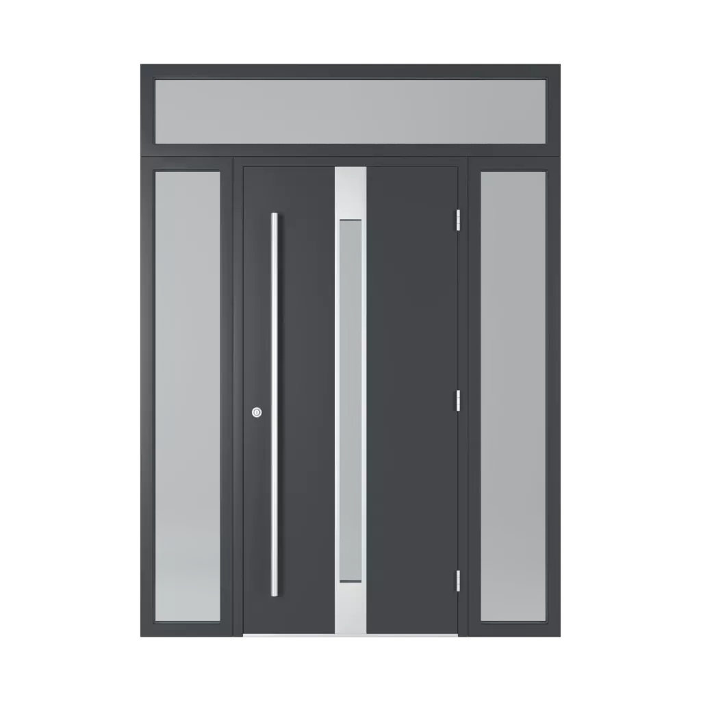 Door with glass transom entry-doors types-of-transom    