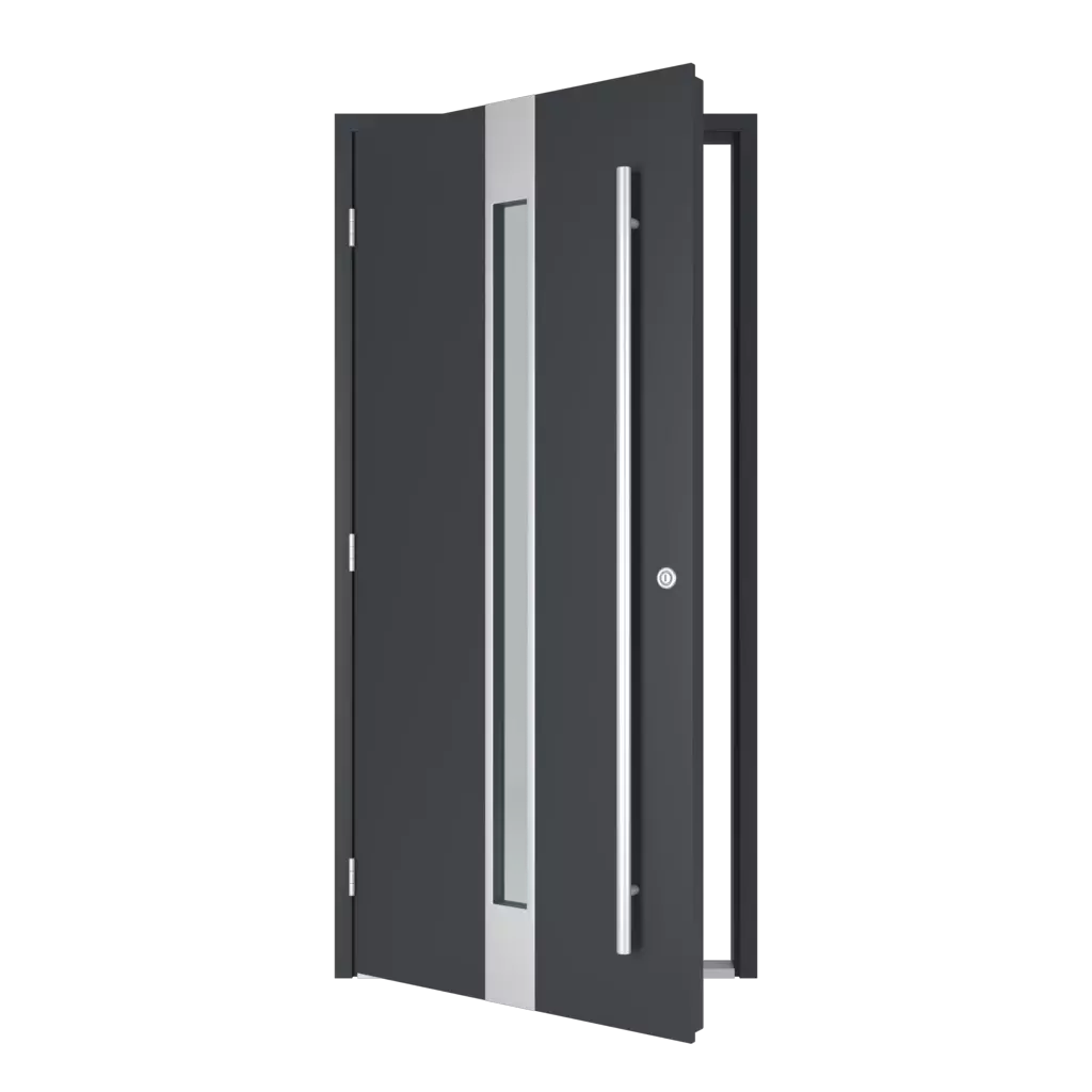 The left one opens outwards entry-doors models-of-door-fillings aluminum glazed