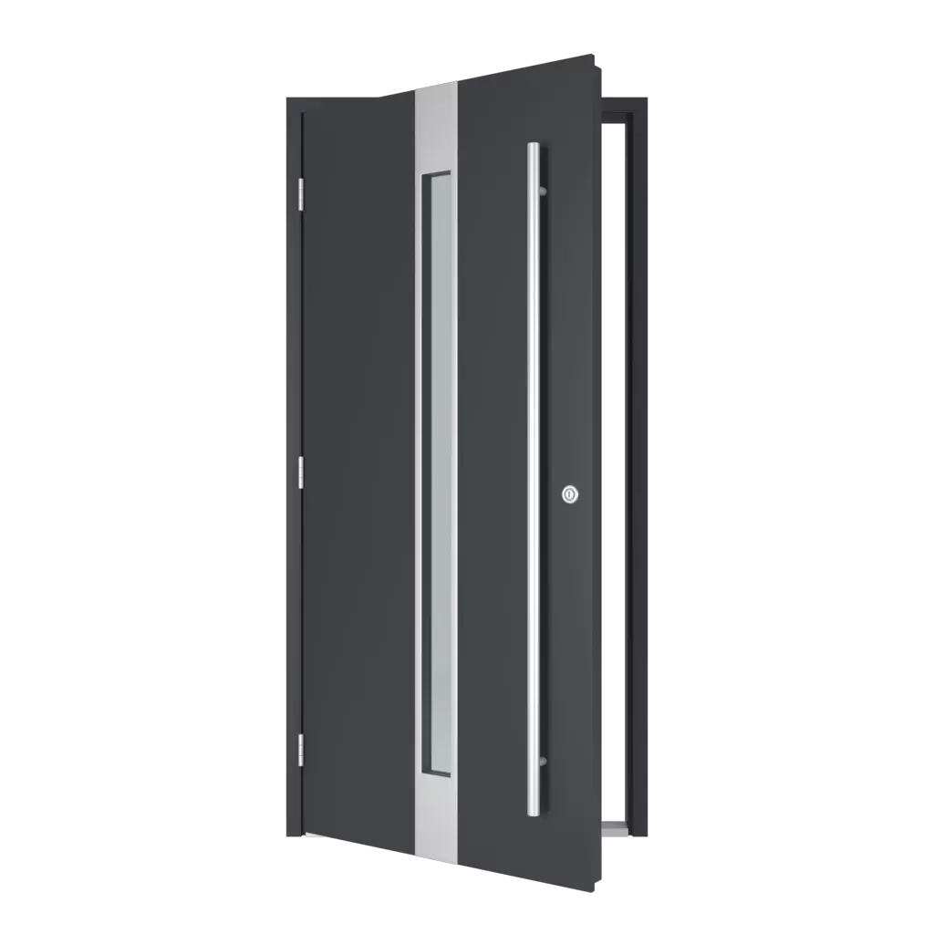 The left one opens outwards entry-doors models-of-door-fillings dindecor gl02  