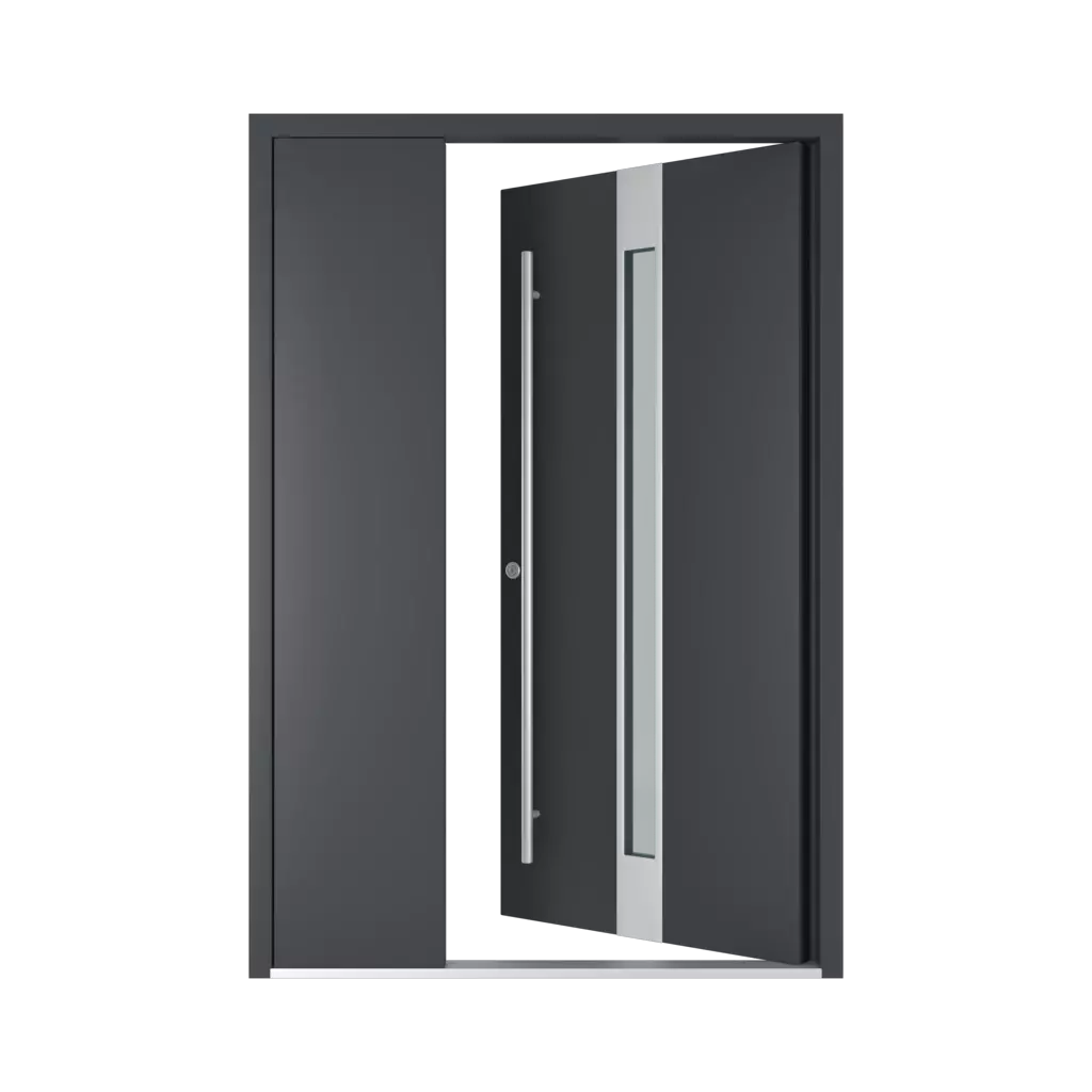 Left opening inwards entry-doors models-of-door-fillings aluminum glazed