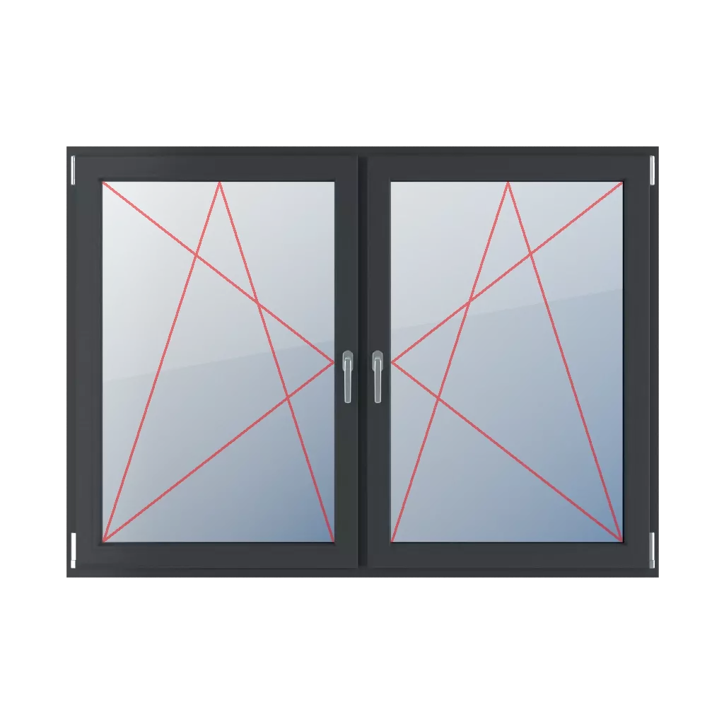 Tilt & turn left, right turn & tilt windows window-types double-leaf symmetrical-division-horizontal-50-50  