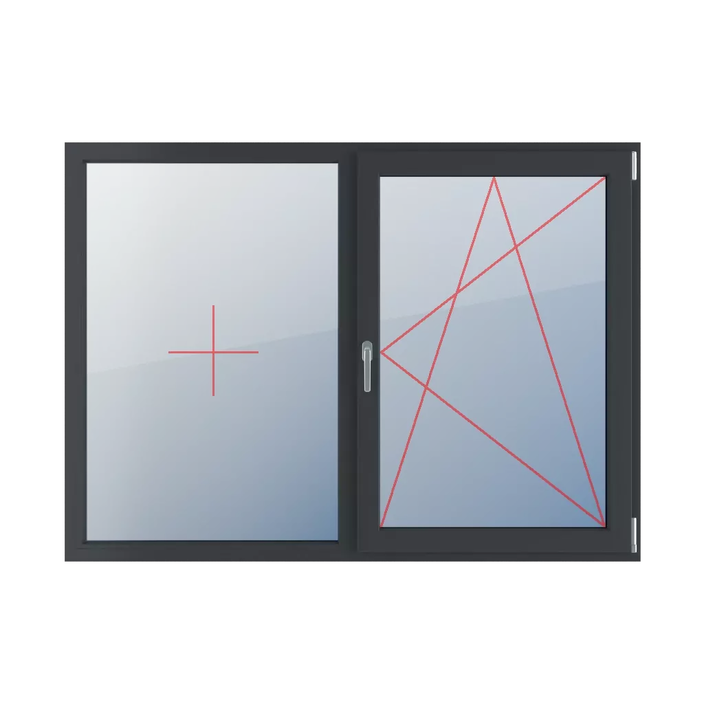 Fixed glazing in the frame, right-hand turn-tilt windows window-types double-leaf symmetrical-division-horizontal-50-50 fixed-glazing-in-the-frame-right-hand-turn-tilt 