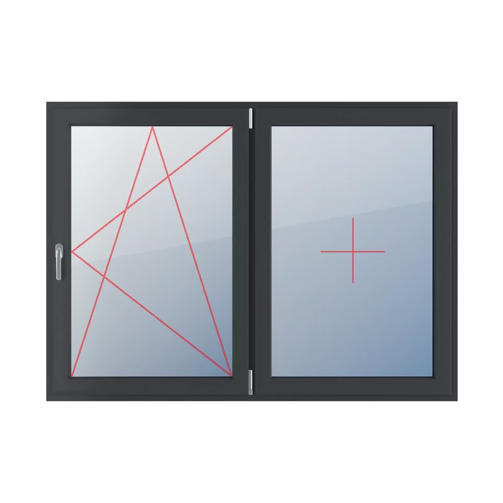 Tilt and turn right, fixed glazing in the sash windows window-types double-leaf symmetrical-division-horizontal-50-50  