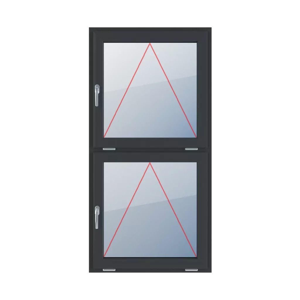 Tilting with a handle on the left side windows window-types double-leaf vertical-symmetrical-division-50-50  