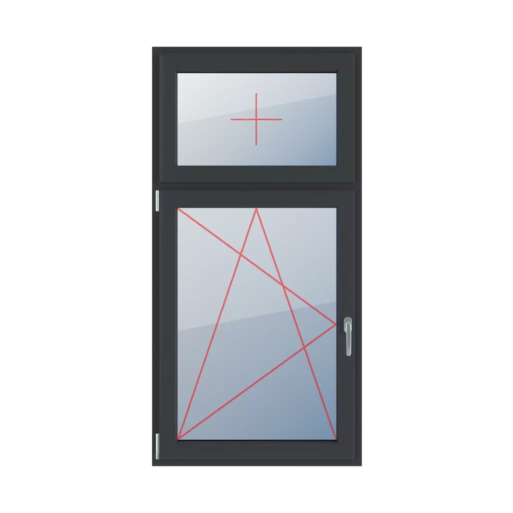 Permanent glazing in the wing, left-tilt and turn windows window-types double-leaf vertical-asymmetric-division-30-70  