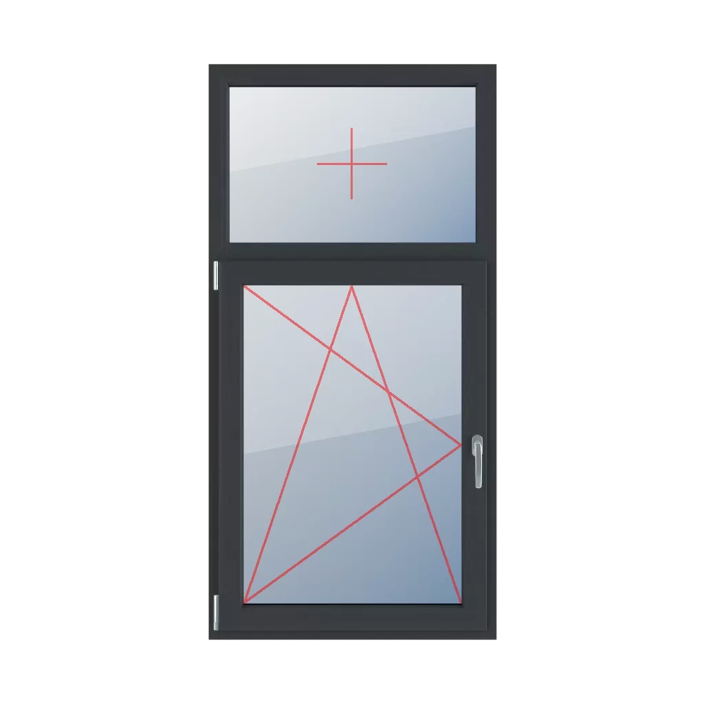 Fixed glazing in a frame, left-tilt and turn windows window-types double-leaf vertical-asymmetric-division-30-70  