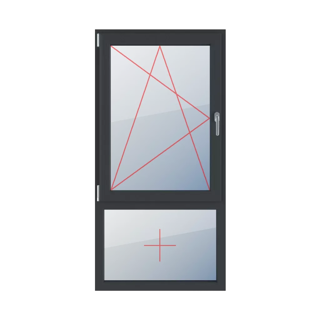 Tilt and turn left, fixed glazing in the frame windows window-types double-leaf vertical-asymmetric-division-70-30  