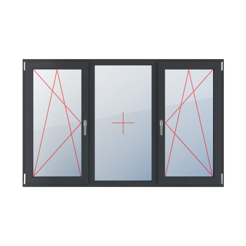 Tilt & turn left, fixed glazing in the frame, turn & tilt right windows window-types triple-leaf symmetrical-division-horizontally-33-33-33  