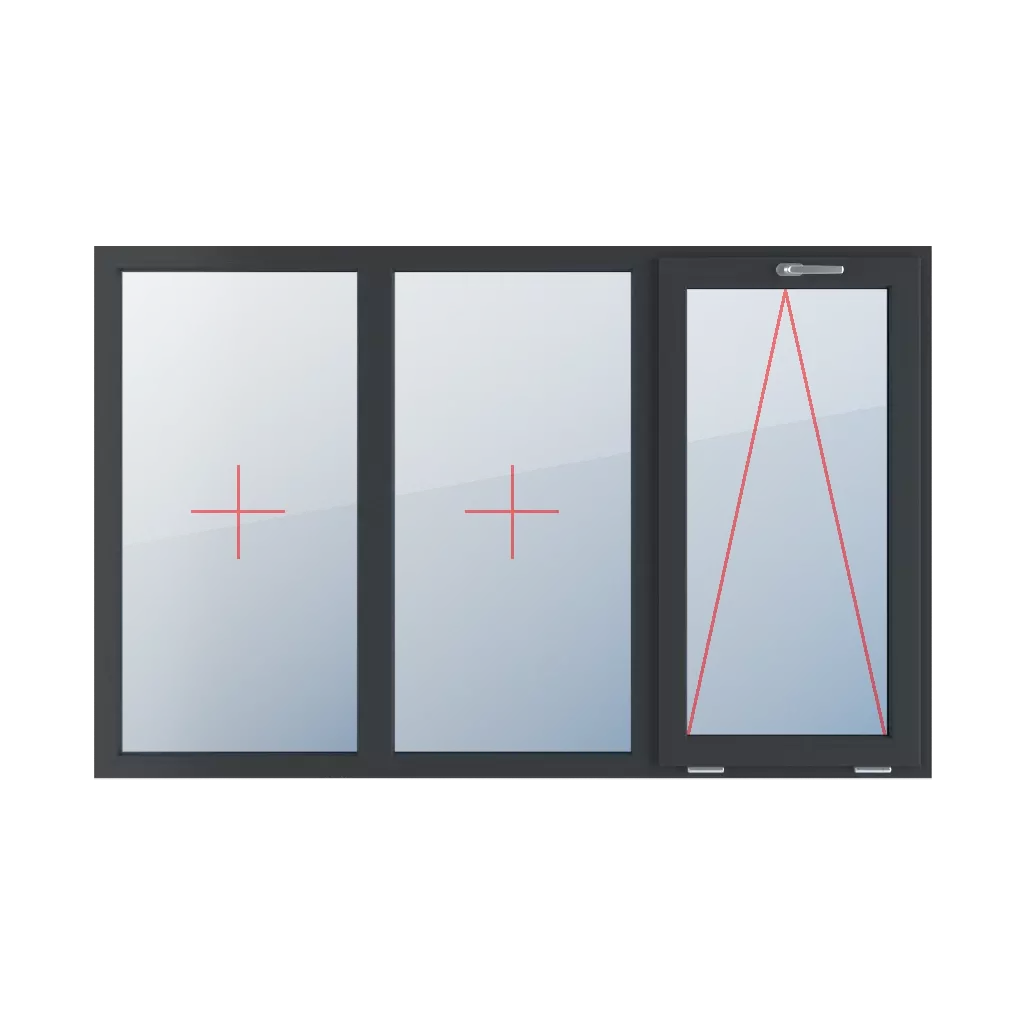 Permanent glazing in the frame, tiltable with a handle at the top windows window-types triple-leaf symmetrical-division-horizontally-33-33-33  