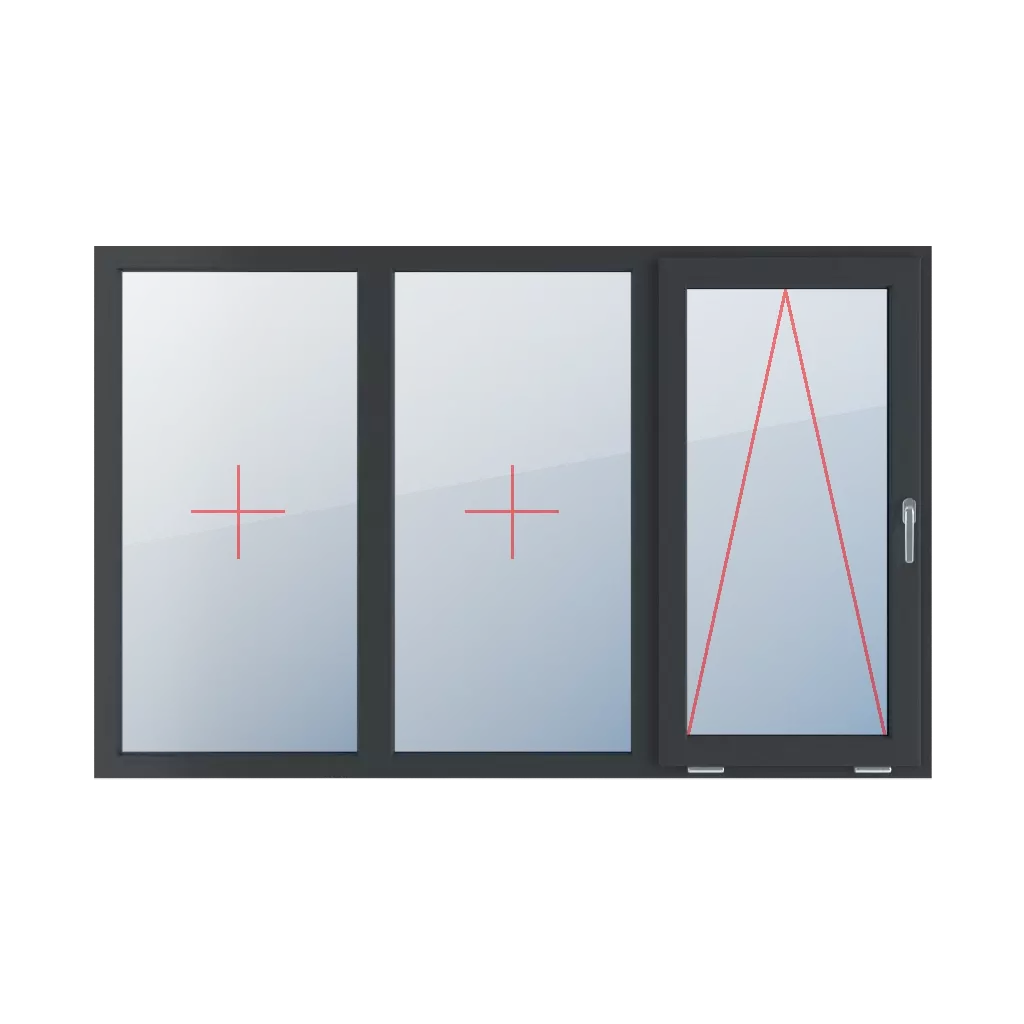 Permanent glazing in the frame, tilting with a handle on the right side windows window-types triple-leaf symmetrical-division-horizontally-33-33-33  