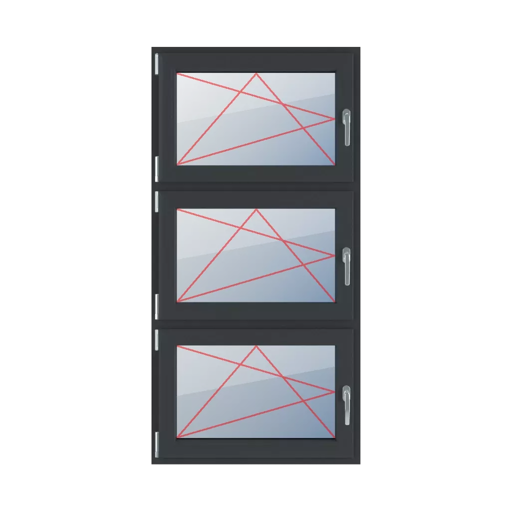 Tilt & turn left windows window-types triple-leaf vertical-symmetrical-division-33-33-33  